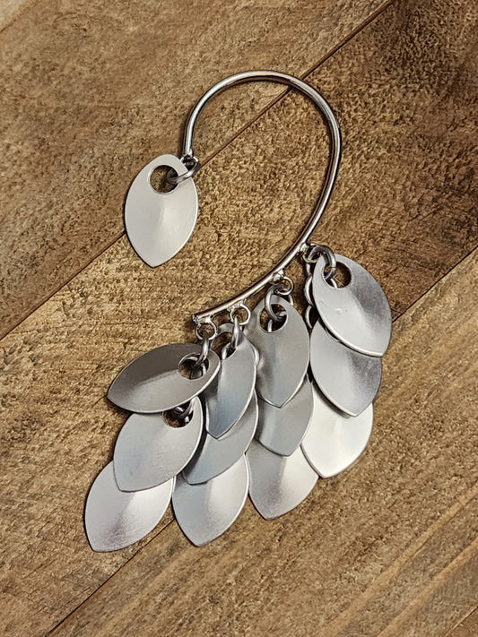 Left Multi-Scale Ear Cuff in Silver