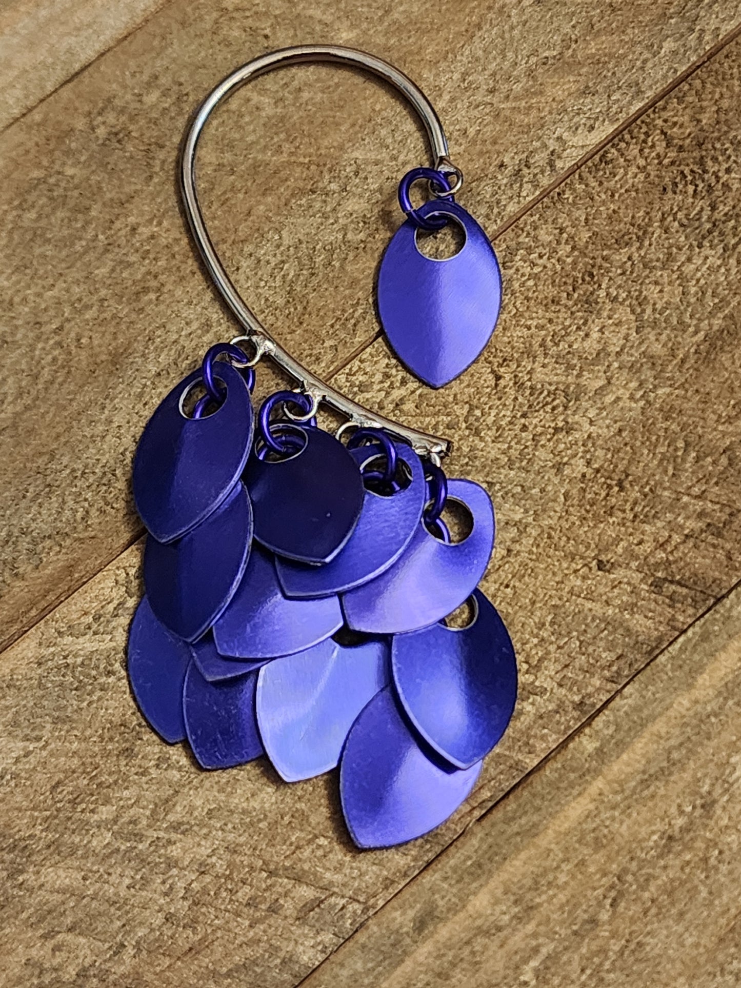 Right Multi-Scale Ear Cuff in Purple
