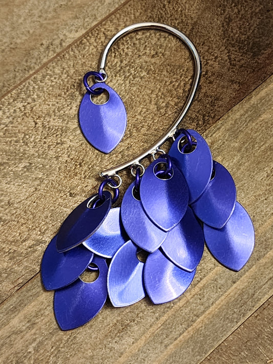 Left Multi-Scale Ear Cuff in Purple