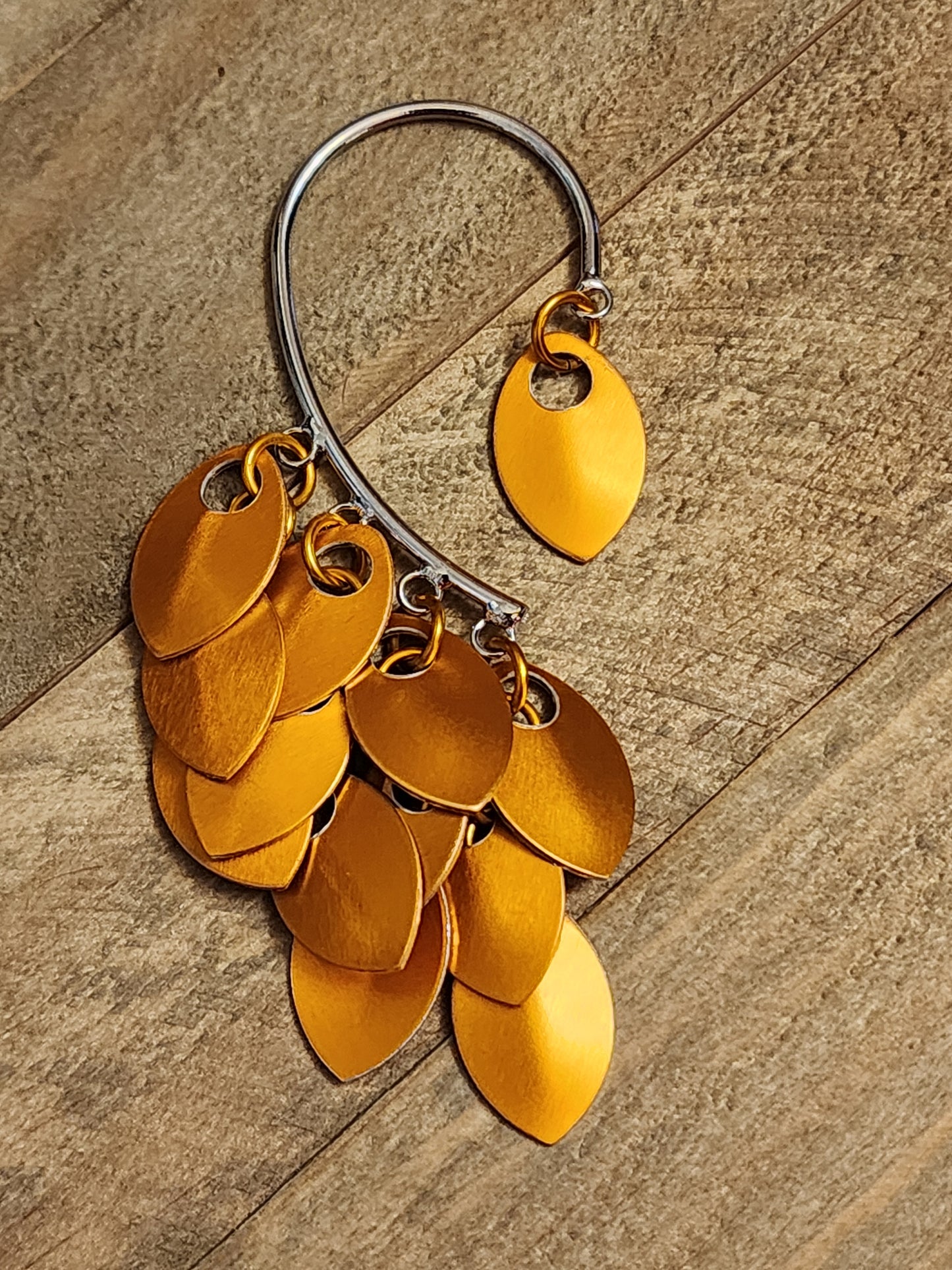 Right Multi-Scale Ear Cuff in Orange