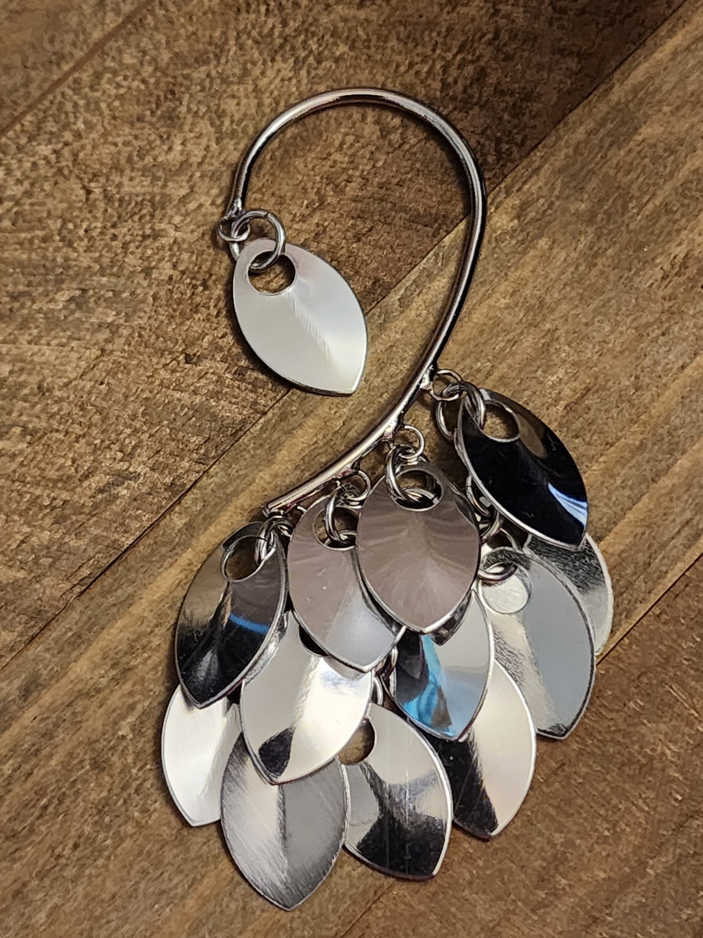 Left Multi-Scale Ear Cuff in Mirrored