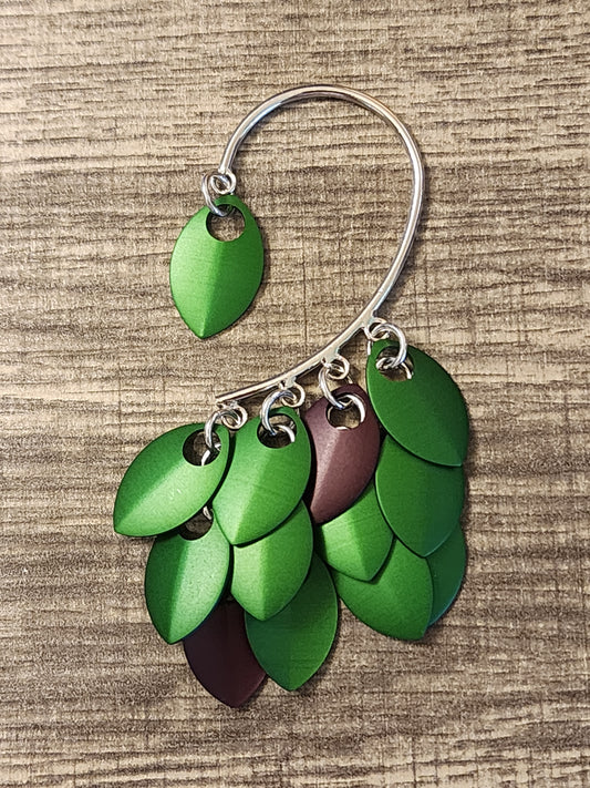 Left Land Brigade Ear Cuff – Guardian Collection (Green and Brown)