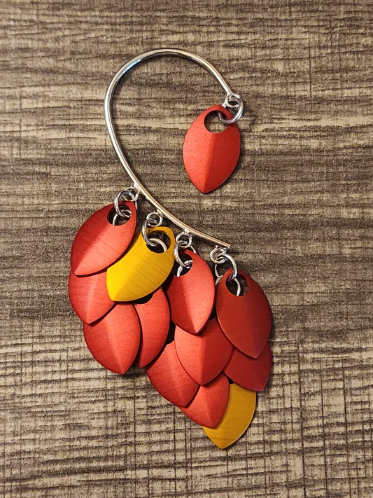 Right Sky Regiment Ear Cuff – Guardian Collection (Red and Orange)