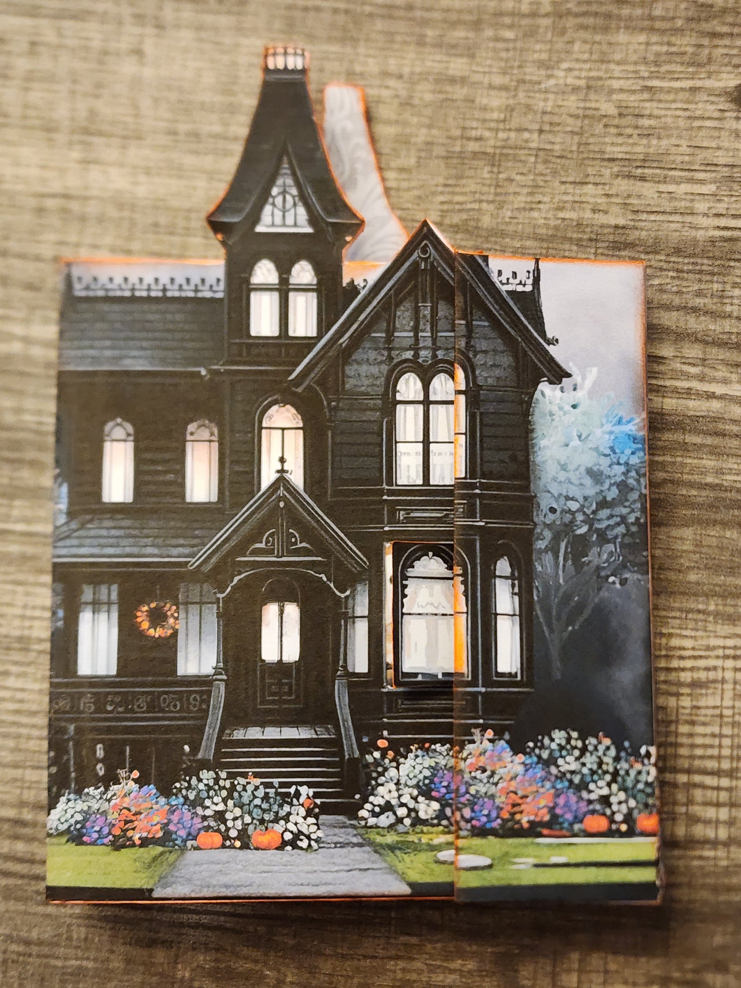 Twilight Mansion Halloween Paper Craft Journal Kit - Ribbon + Velcro Edition