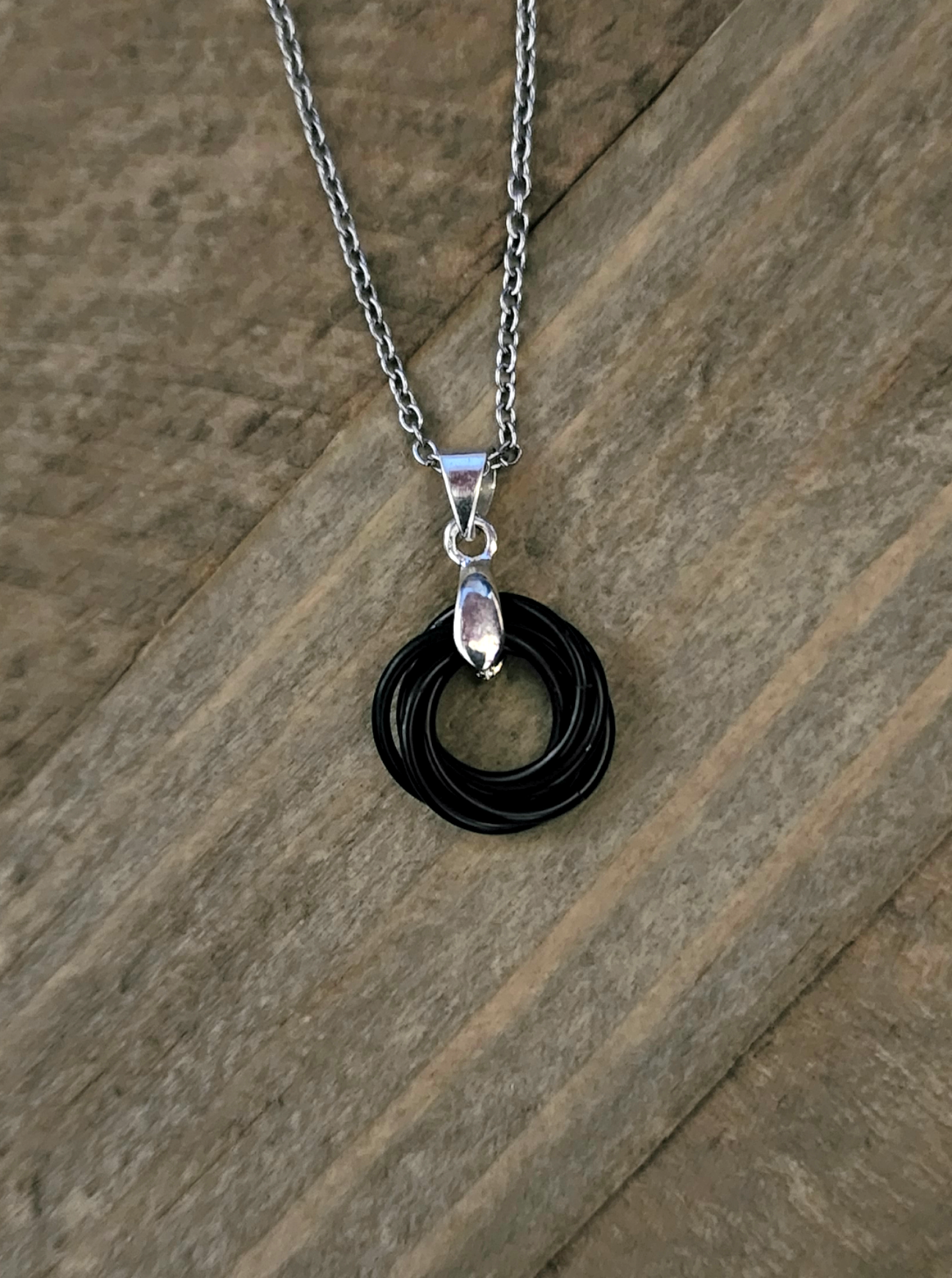 Onyx (Black) Love Knot Pendant