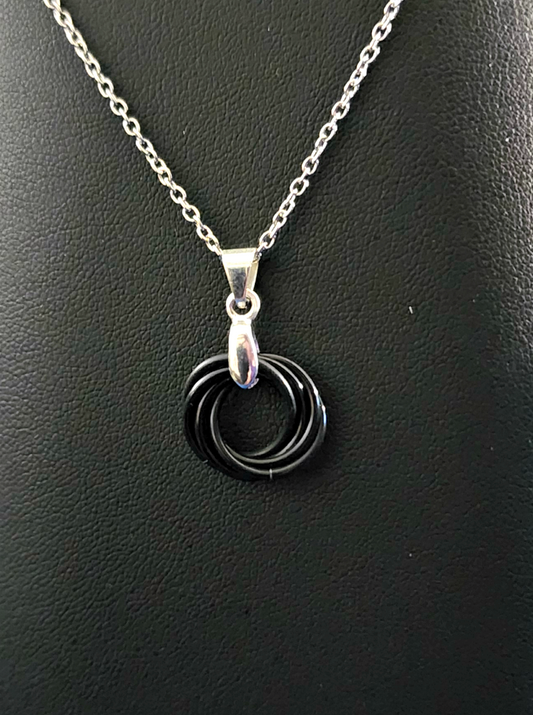 Onyx (Black) Love Knot Pendant