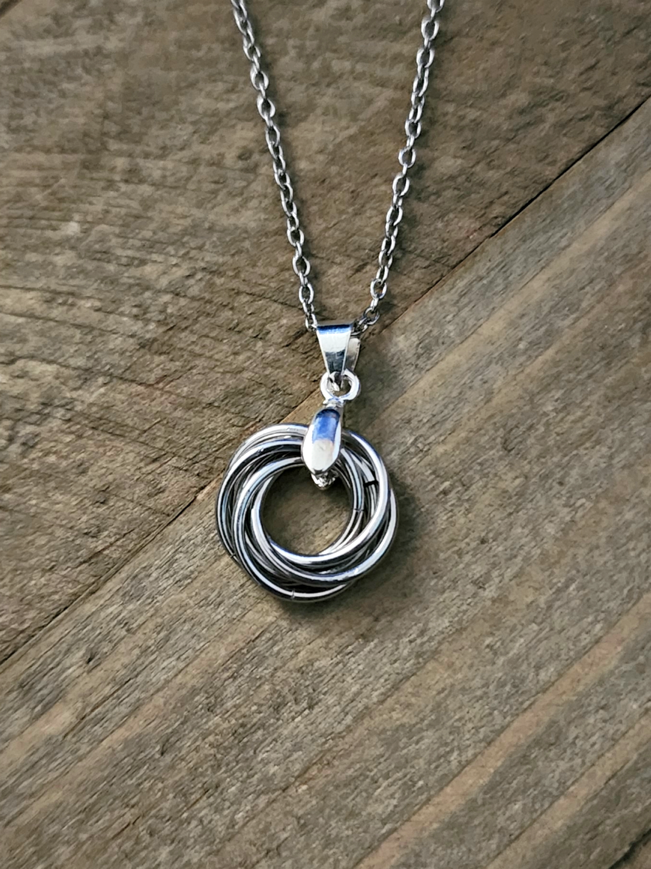 Bright Aluminum (Bright Silver) Love Knot Pendant