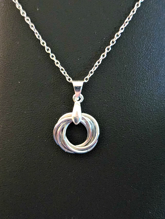 Bright Aluminum (Bright Silver) Love Knot Pendant