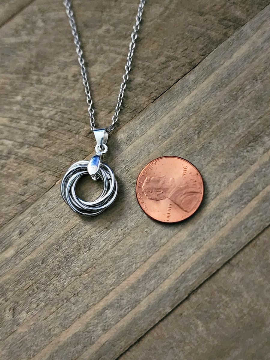 Bright Aluminum (Bright Silver) Love Knot Pendant