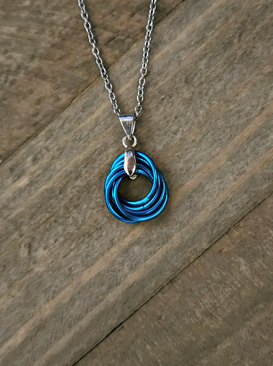 Maui Blue (Bright Blue) Love Knot Pendant