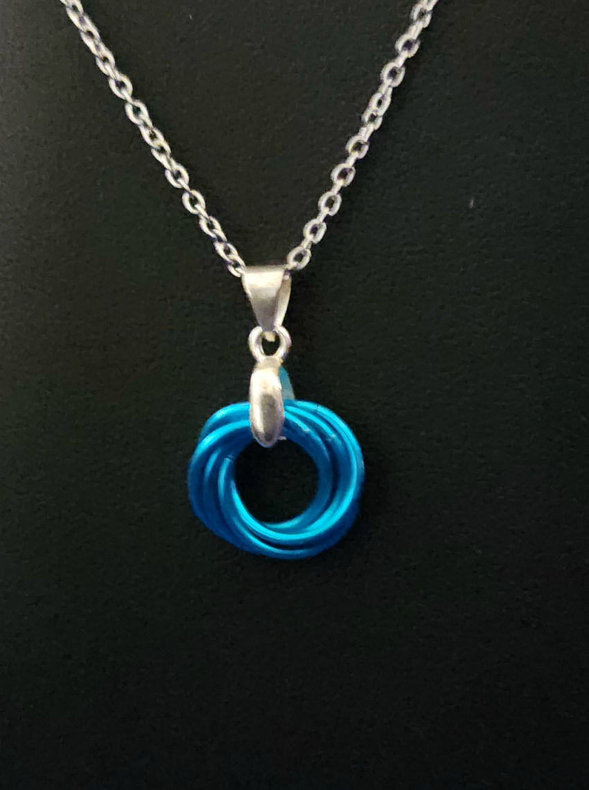 Maui Blue (Bright Blue) Love Knot Pendant