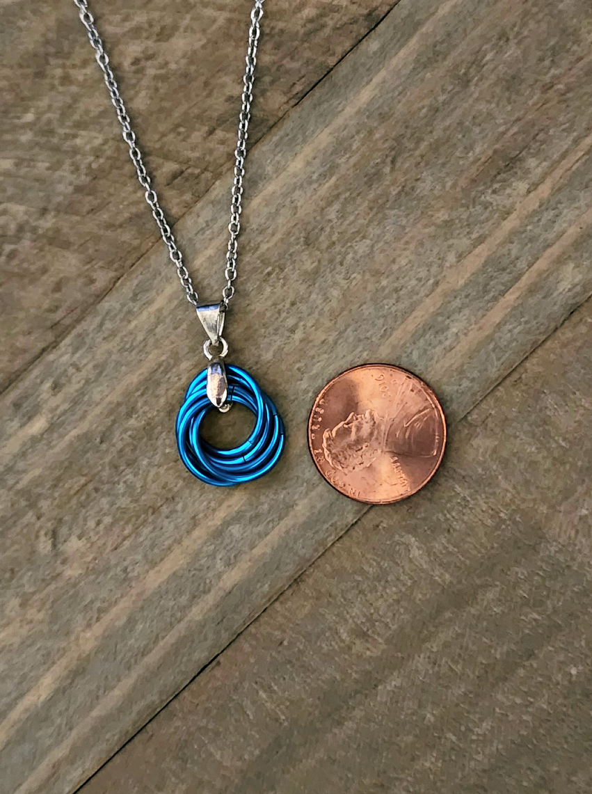 Maui Blue (Bright Blue) Love Knot Pendant