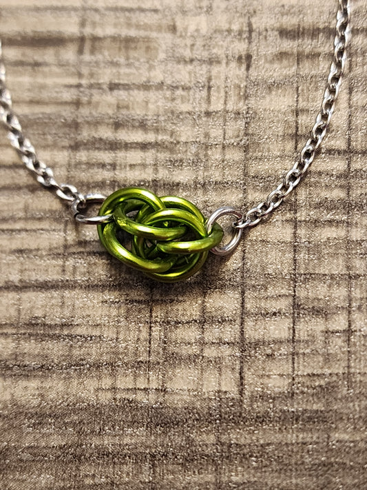 Bright Green (Sour Apple) Sweet Pea Chainmaille Necklace