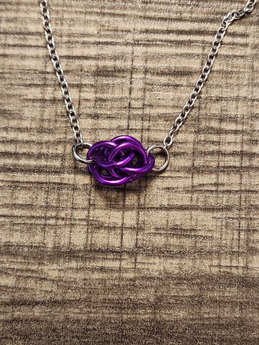 Violet Sweet Pea Chainmaille Necklace