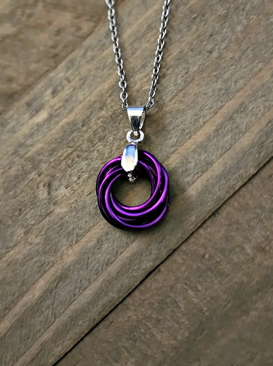 Violet (Bright Purple) Love Knot Pendant