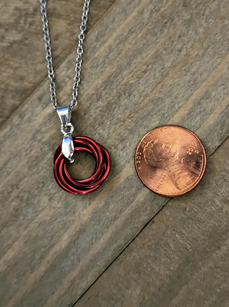 Candy Apple (Bright Red) Love Knot Pendant