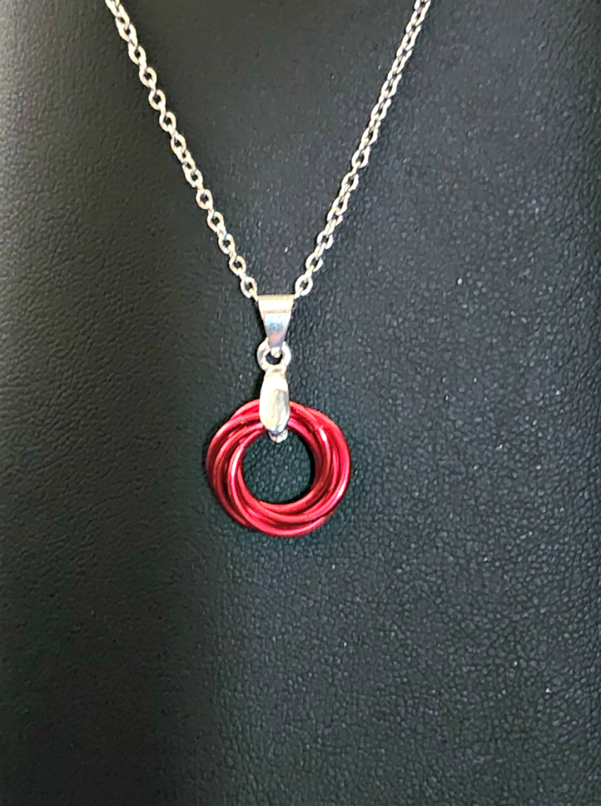 Candy Apple (Bright Red) Love Knot Pendant