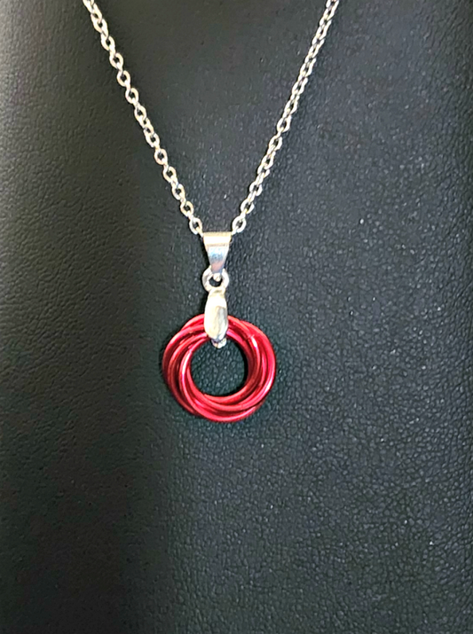 Candy Apple (Bright Red) Love Knot Pendant