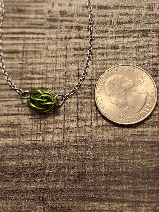 Bright Green (Sour Apple) Sweet Pea Chainmaille Necklace
