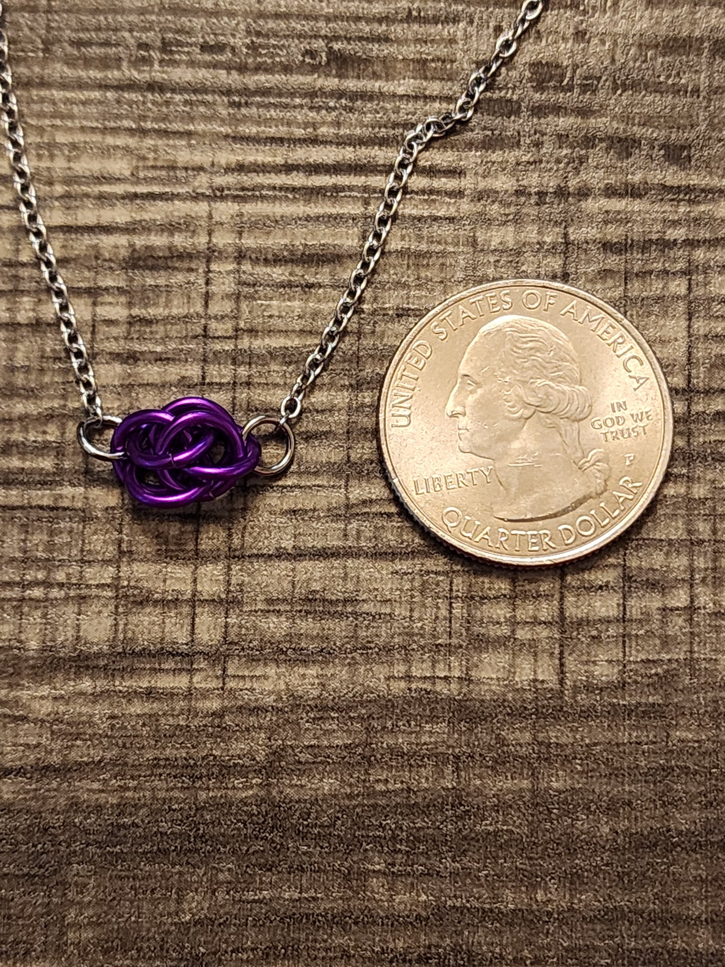 Violet Sweet Pea Chainmaille Necklace