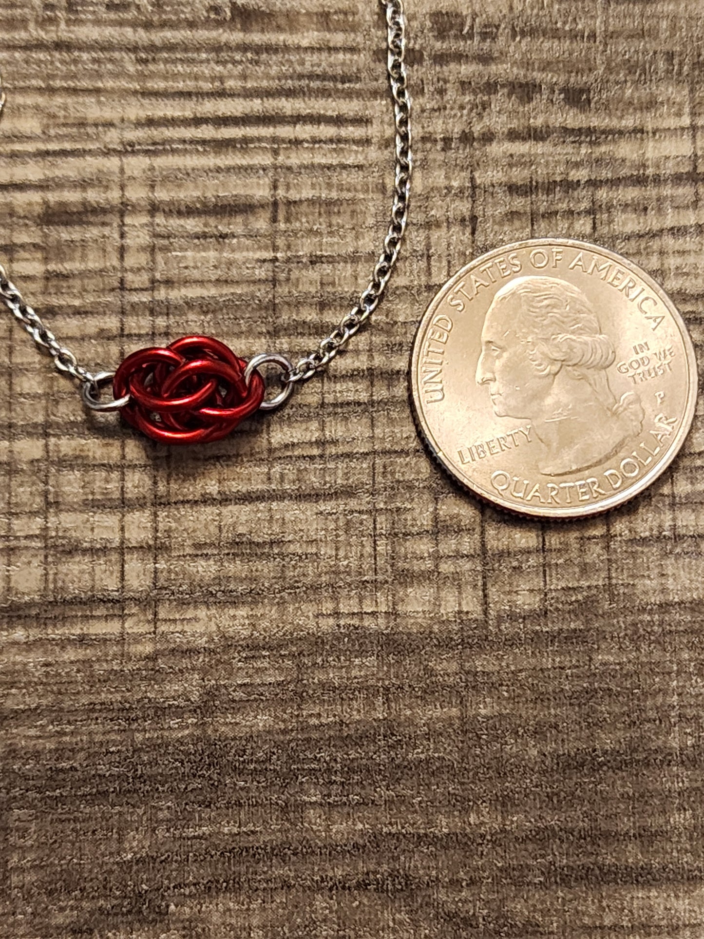 Bright Red (Candy Apple) Sweet Pea Chainmaille Necklace