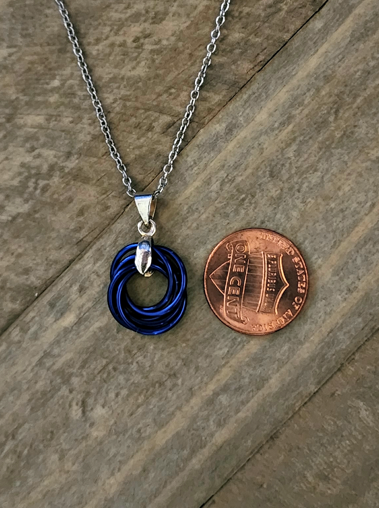 Cobalt (Dark Blue) Love Knot Pendant