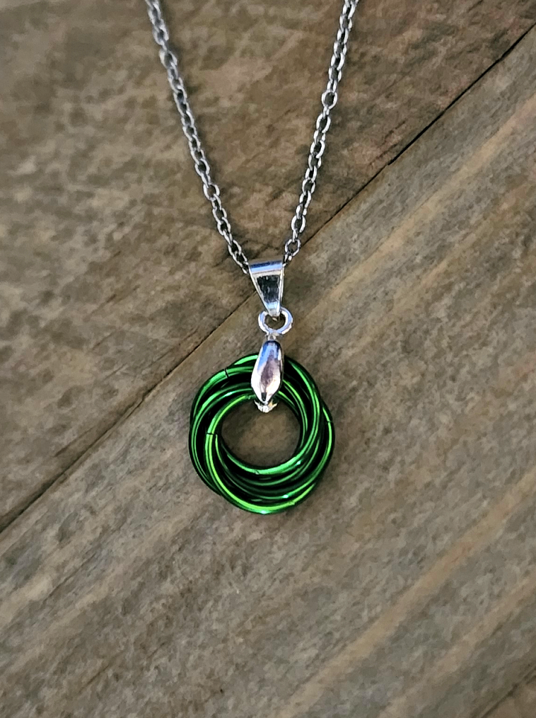 Shamrock (Dark Green) Love Knot Pendant