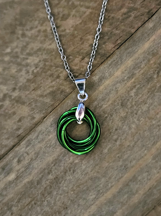 Shamrock (Dark Green) Love Knot Pendant