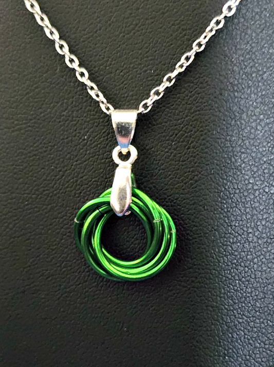 Shamrock (Dark Green) Love Knot Pendant