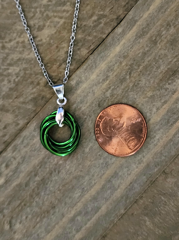 Shamrock (Dark Green) Love Knot Pendant