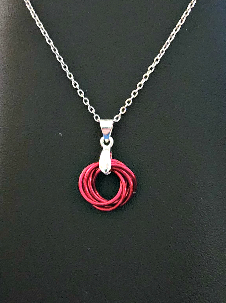 Marsala (Dark Red) Love Knot Pendant