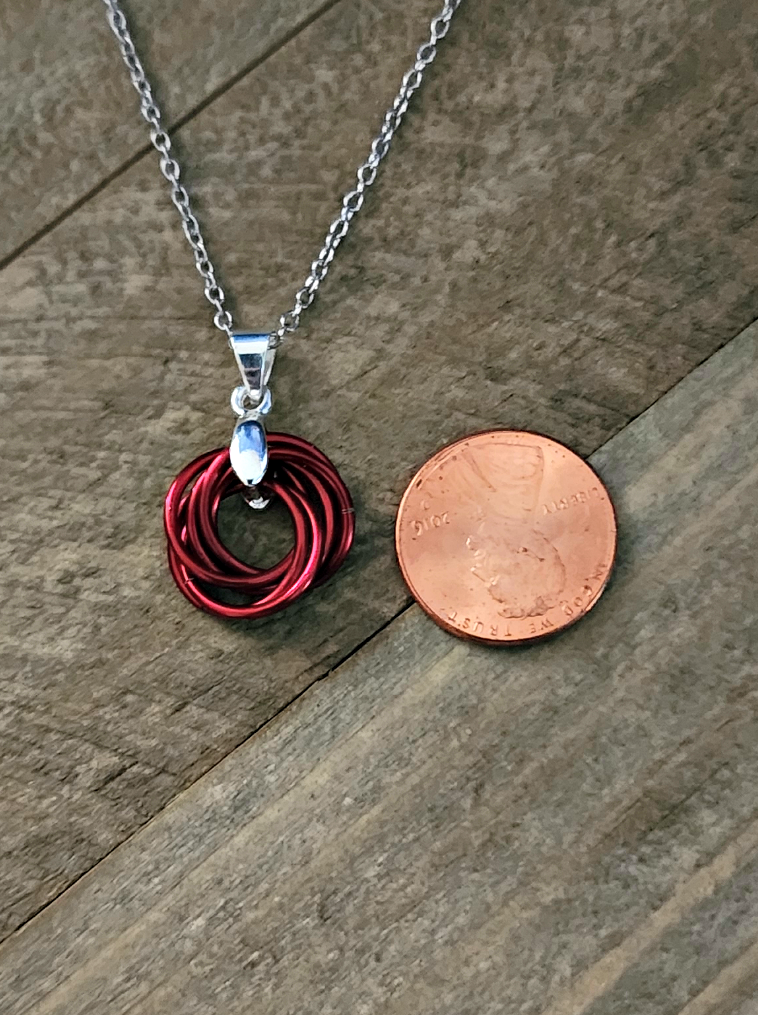 Marsala (Dark Red) Love Knot Pendant