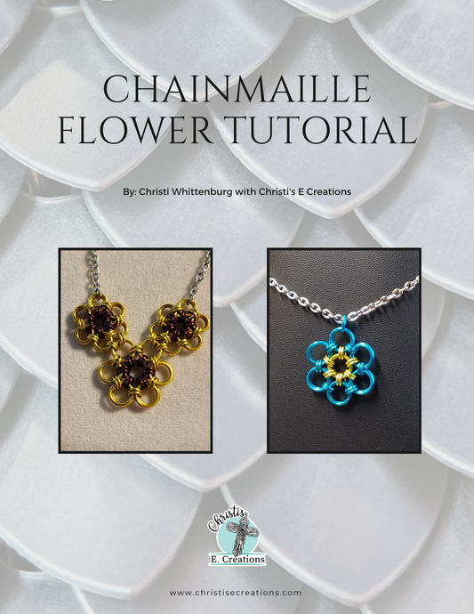 Chainmaille Flower Pendant Digital Dowload PDF Tutorial