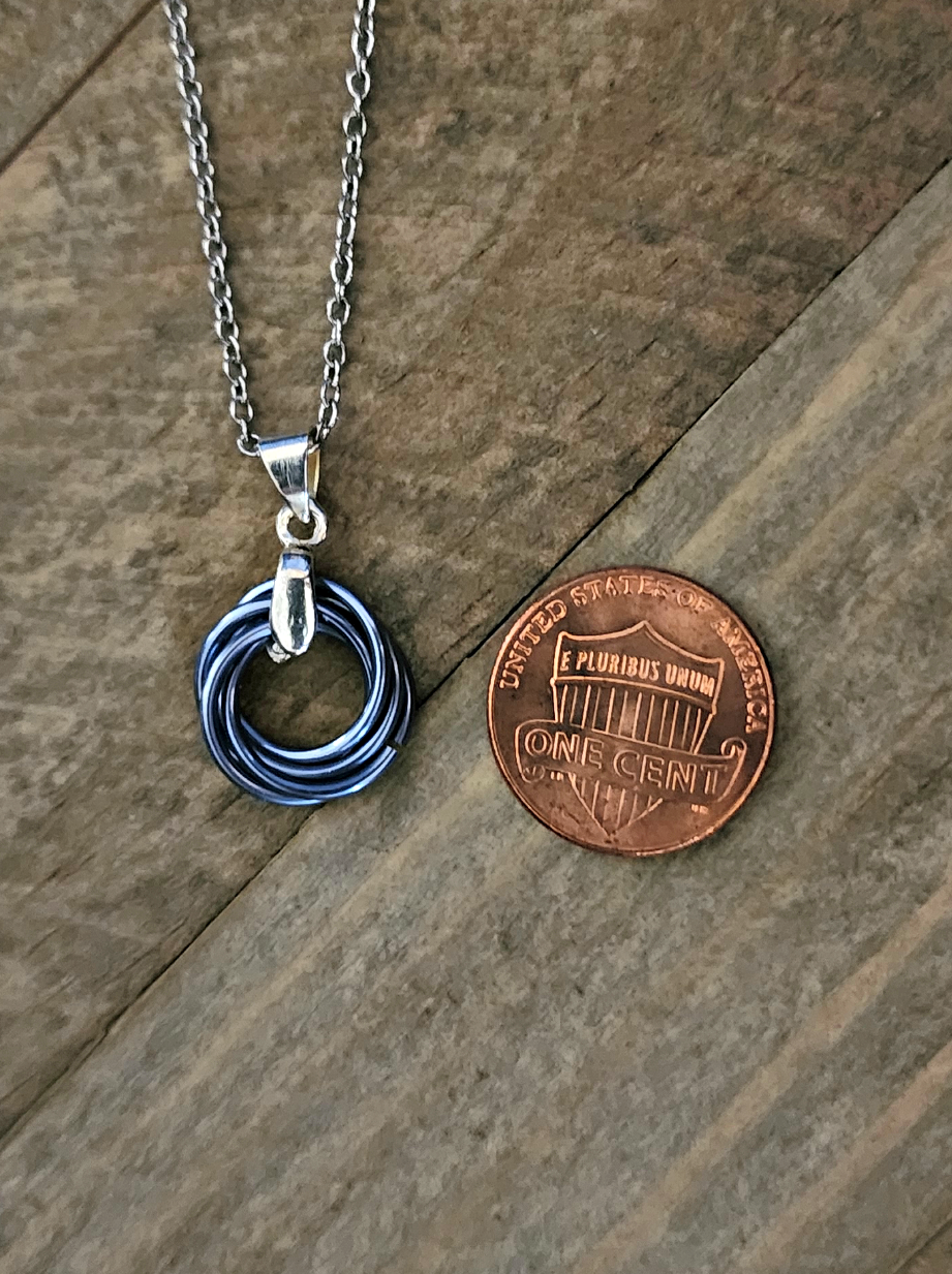 Gunmetal (Gray) Love Knot Pendant