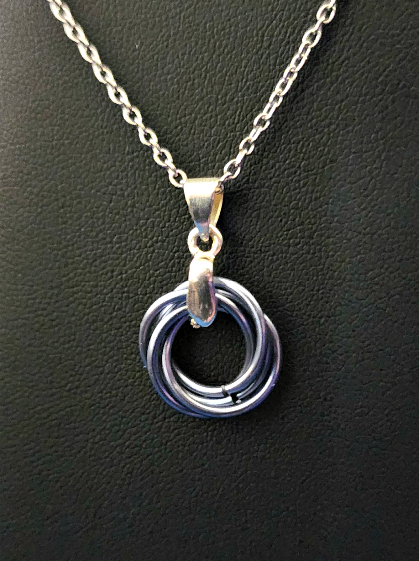 Gunmetal (Gray) Love Knot Pendant
