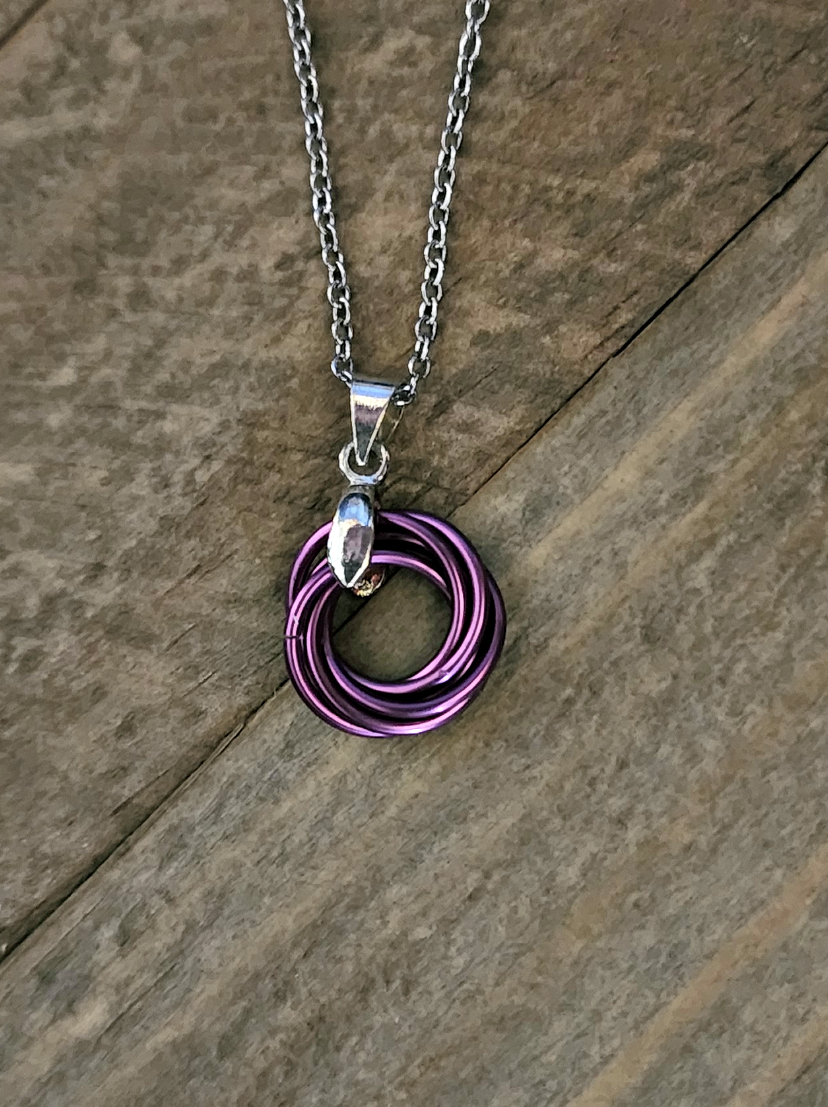 Mauve (Light Pink) Love Knot Pendant