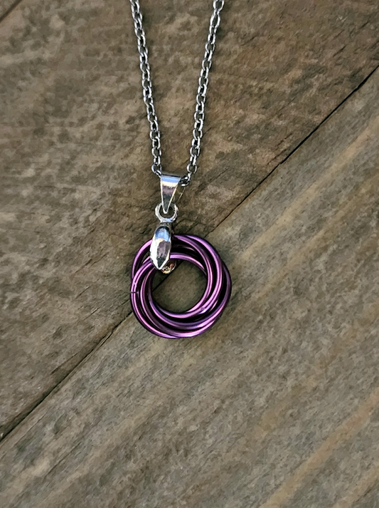 Mauve (Light Pink) Love Knot Pendant