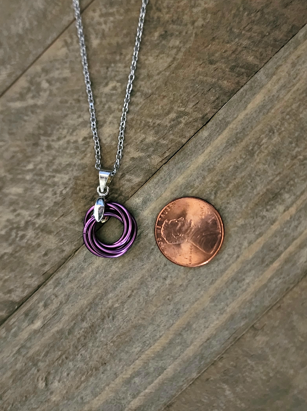 Mauve (Light Pink) Love Knot Pendant