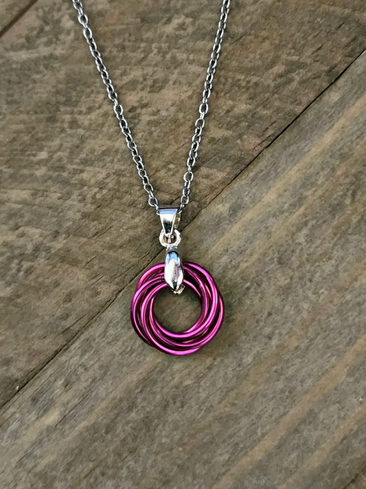 Bubblegum (Bright Pink) Love Knot Pendant