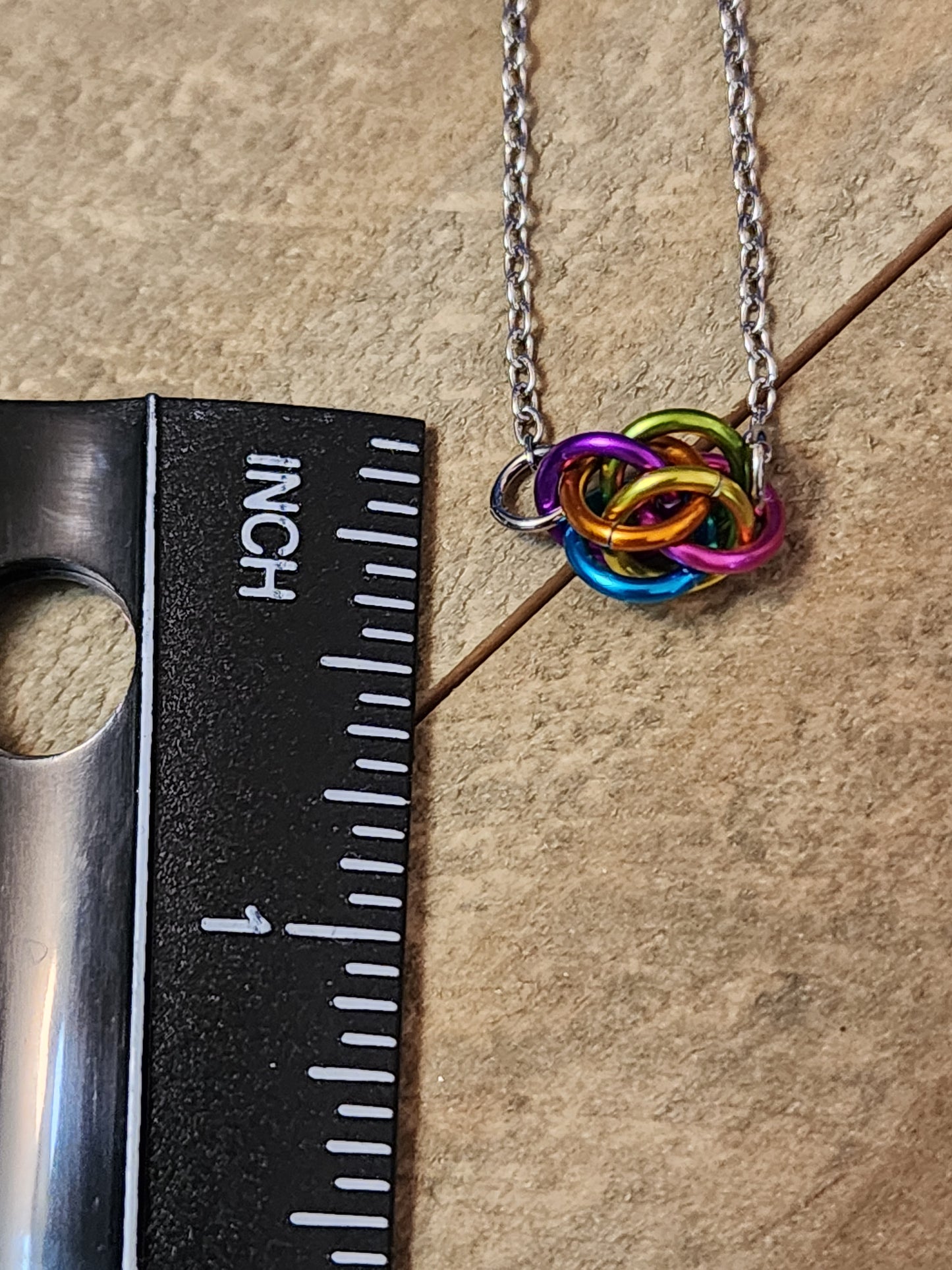 Random Colored Chainmaille Sweet Pea Necklace