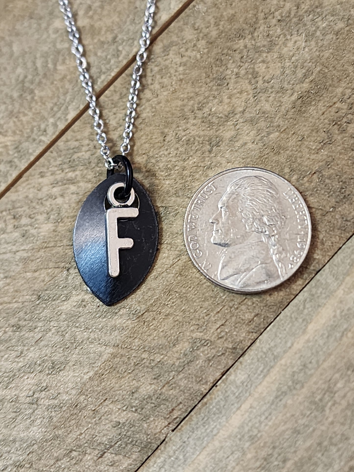 Scalemaille Letter F Initial Necklace