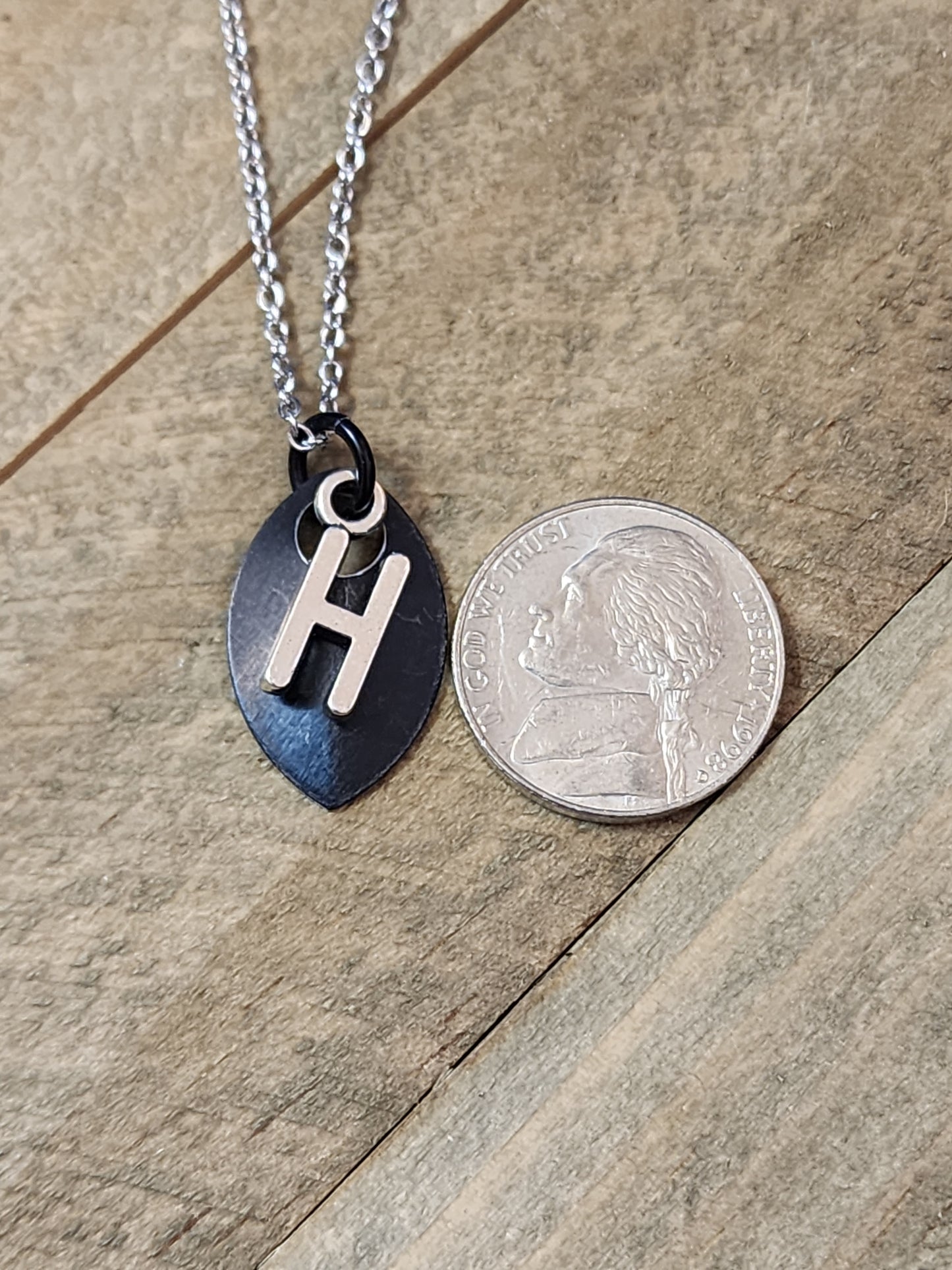 Scalemaille Letter H Initial Necklace
