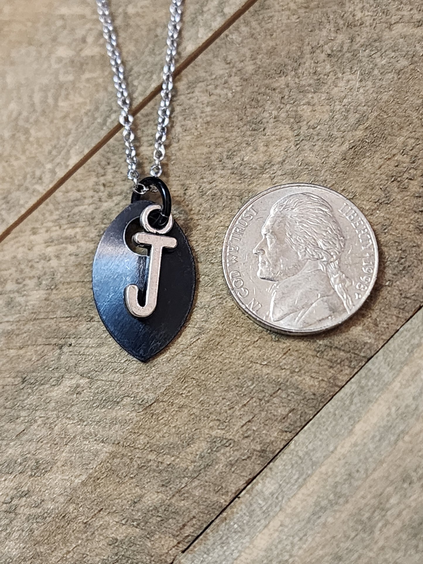 Scalemaille Letter J Initial Necklace