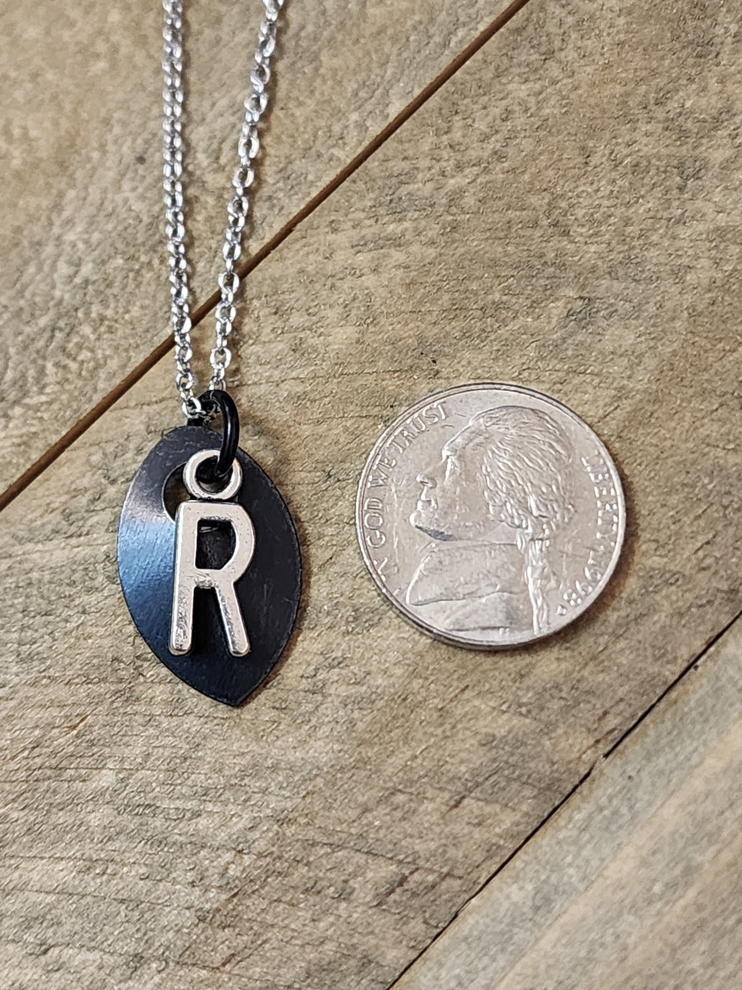 Scalemaille Letter R Initial Necklace