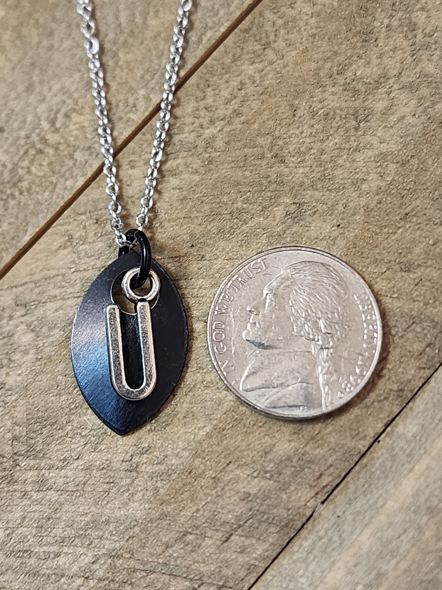 Scalemaille Letter U Initial Necklace