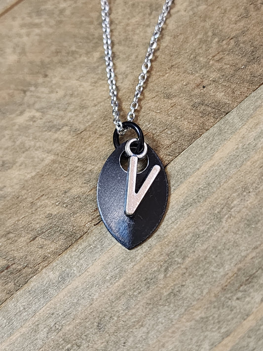 Scalemaille Letter V Initial Necklace