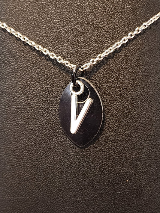 Scalemaille Letter V Initial Necklace