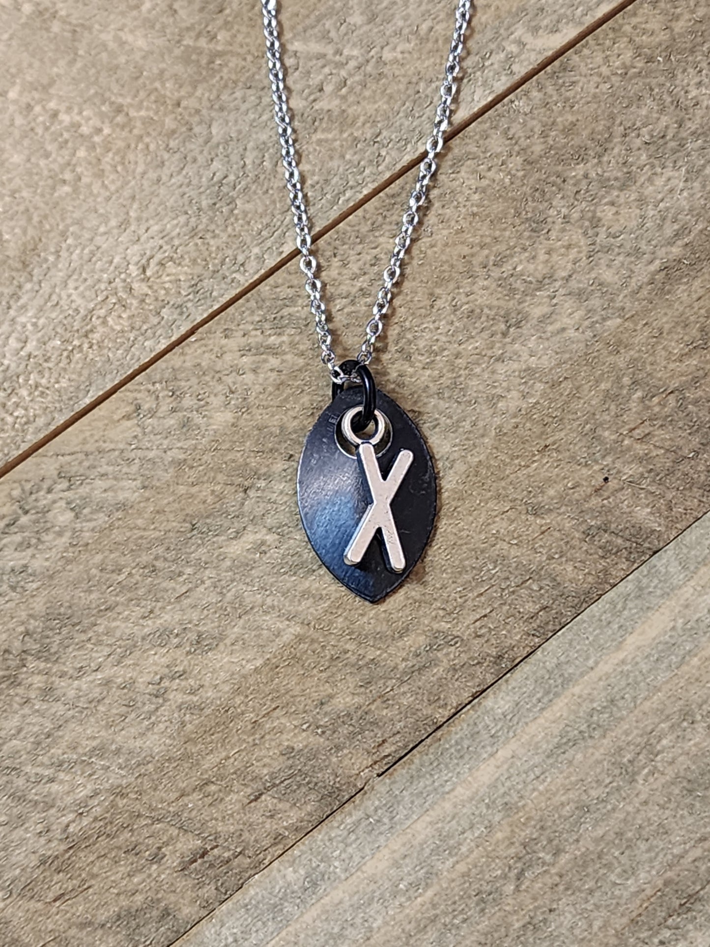 Scalemaille Letter X Initial Necklace