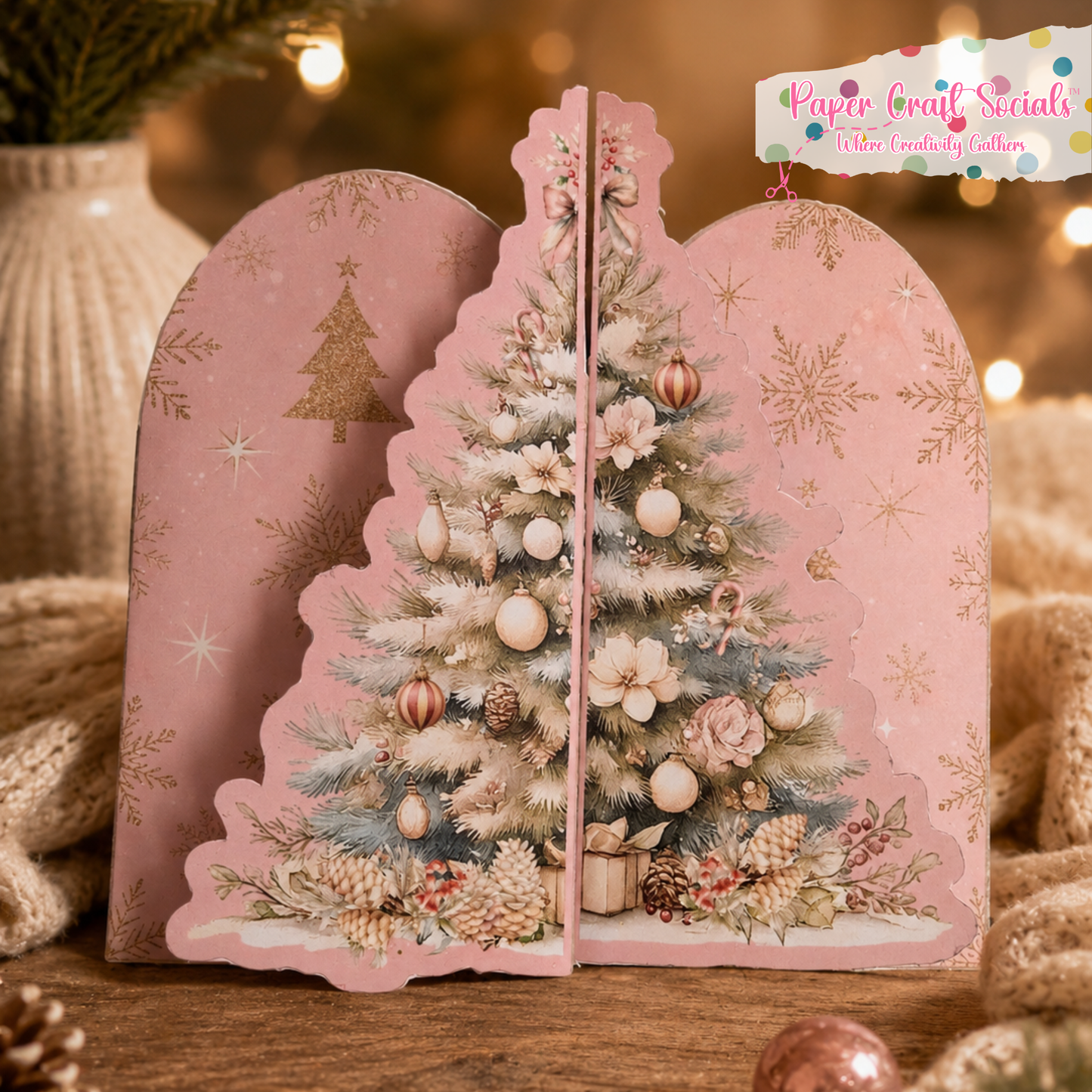 Christmas Tree 3D Folio Card Kit – Paper Craft Socials (paper only)
