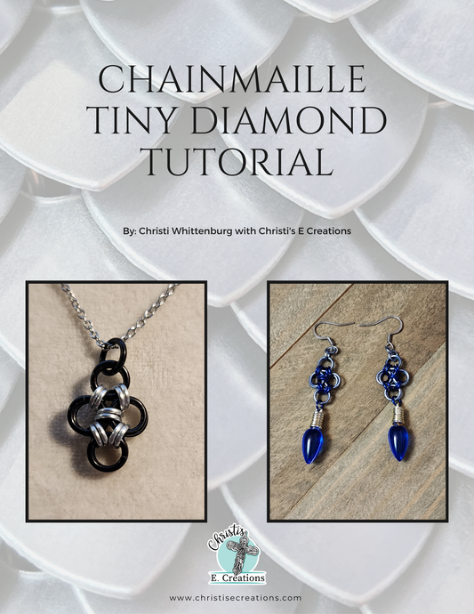 Tiny Chainmaille Diamond Pendant Digital Dowload PDF Tutorial